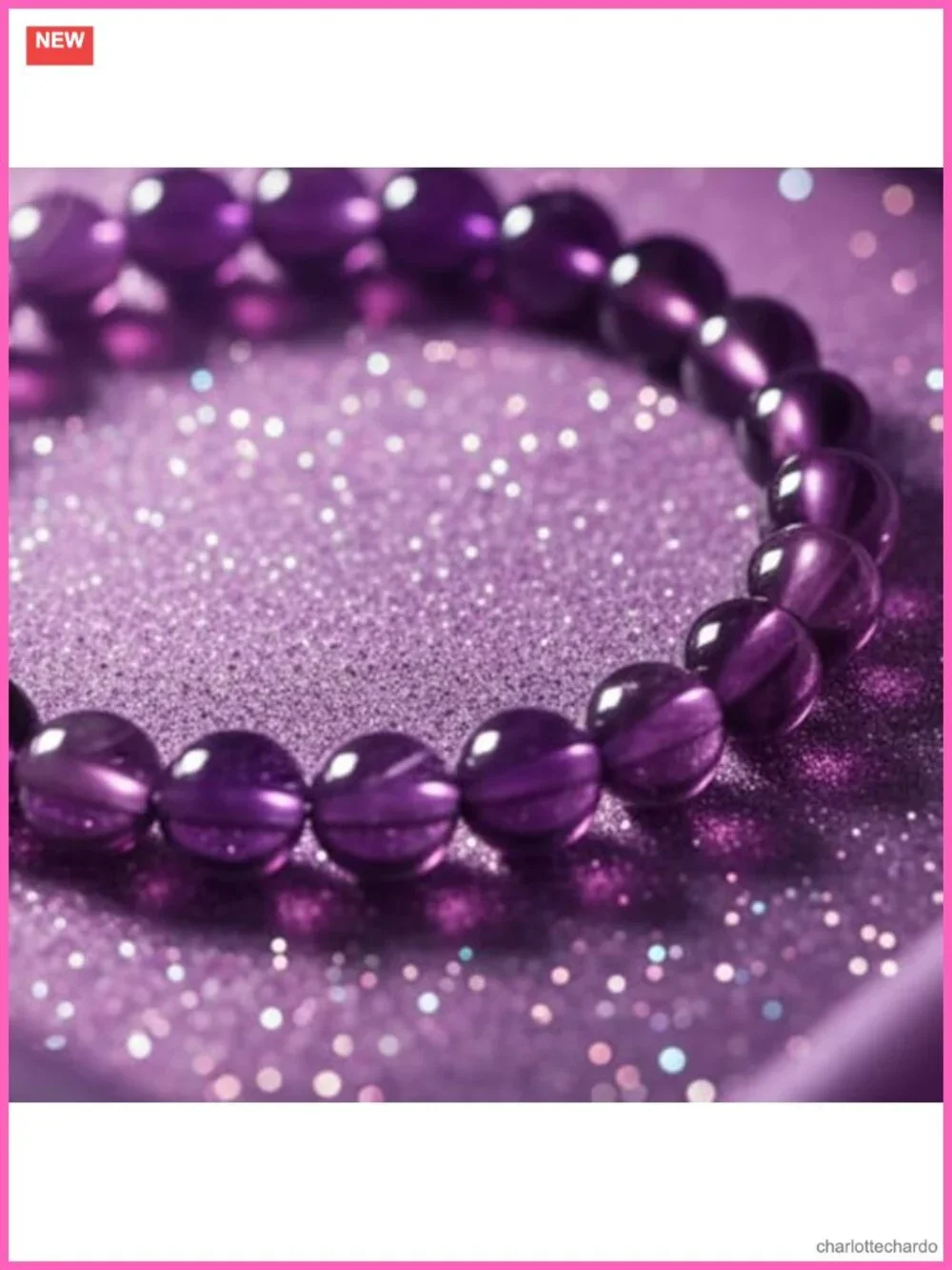 Amethyst Crystal Beaded Stretch Bracelet for Women Healing Gift